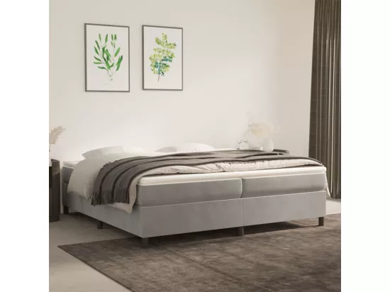 Sommier à lattes de lit Gris clair 200x200 cm Velours