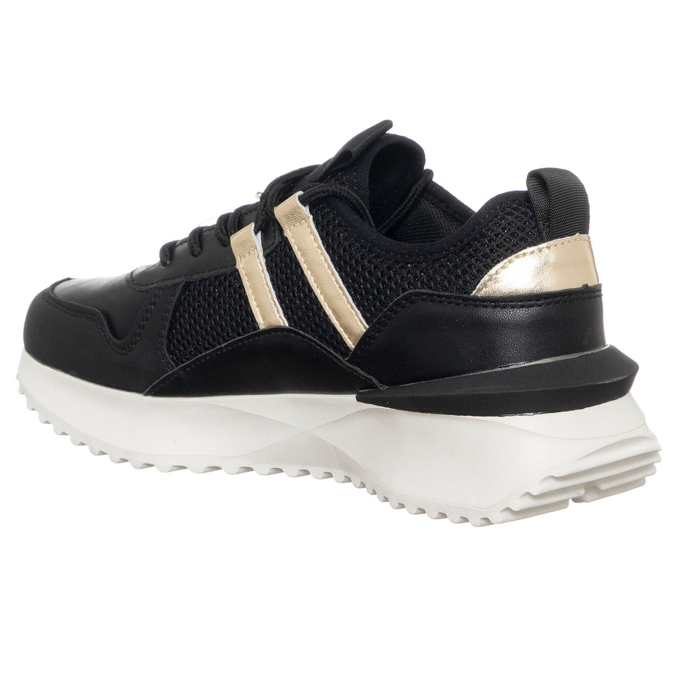 Loretta by Loretta Sneakers Tania noir/doré - Plateforme 4 cm