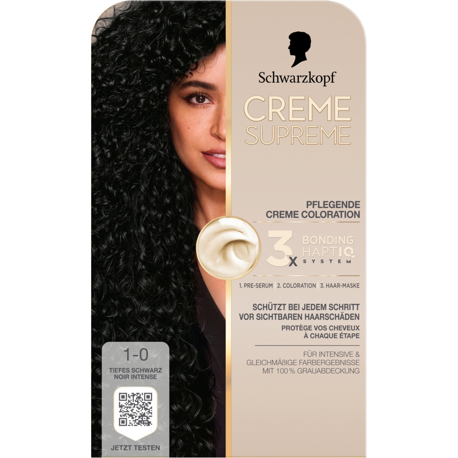 Schwarzkopf Creme Supreme Coloration 1-0 Tiefes Schwarz
