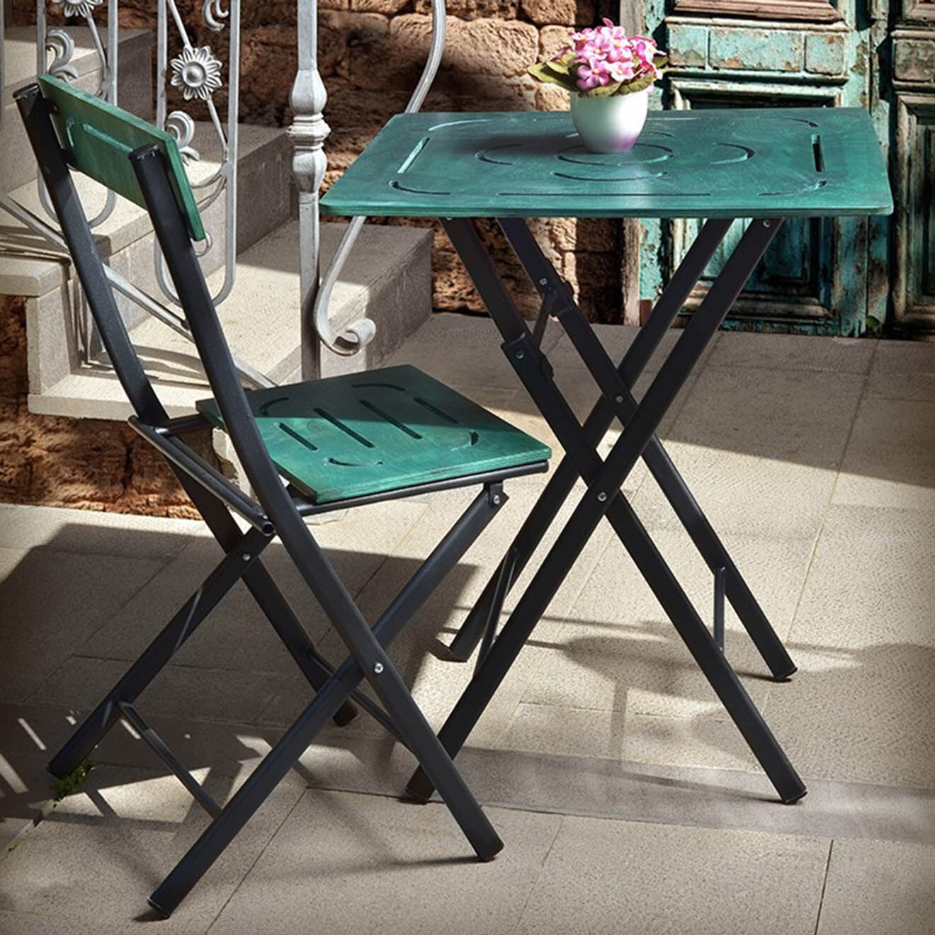 Sunny Garden Ensemble de jardin 2 places vert