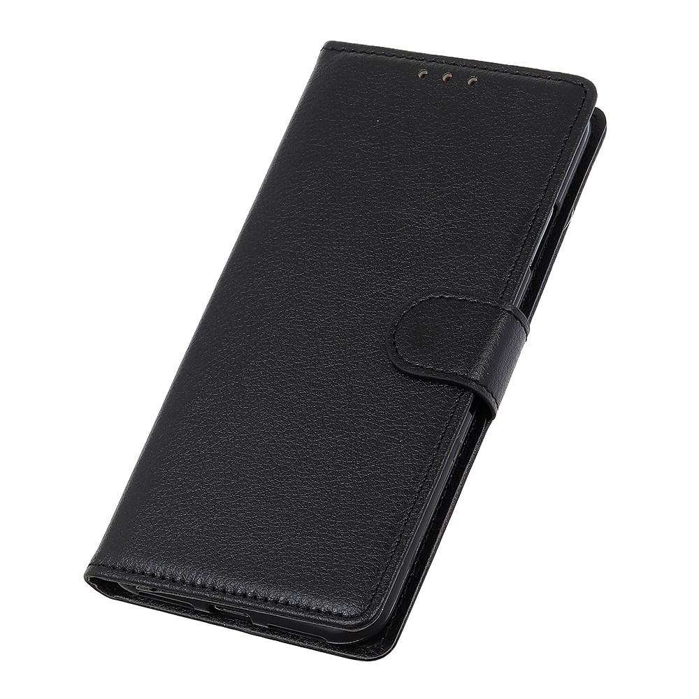 Samsung Galaxy A32 5G Leder Tasche Flip Cover Litchi Look - Schwarz