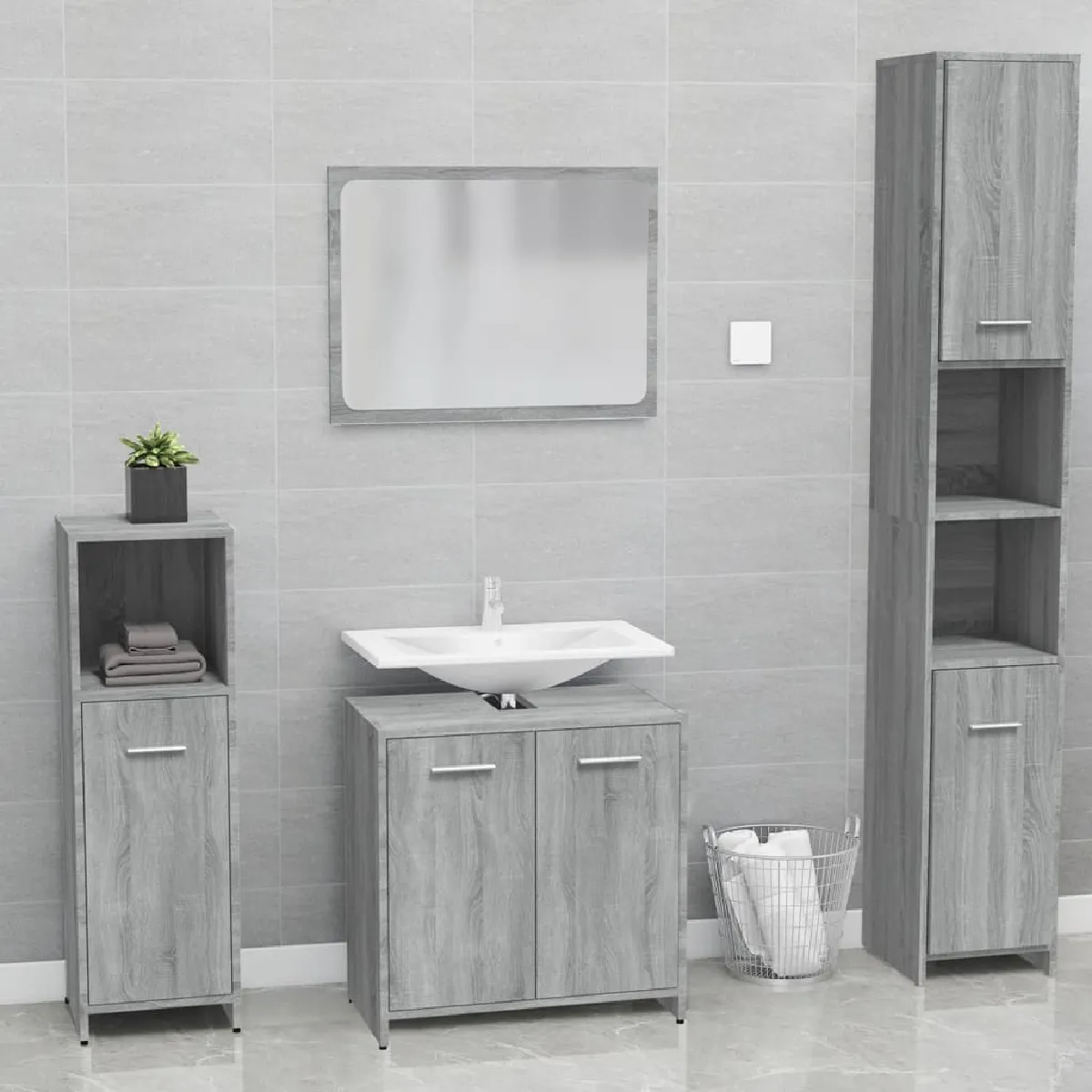 vidaXL Ensemble Sonoma gris