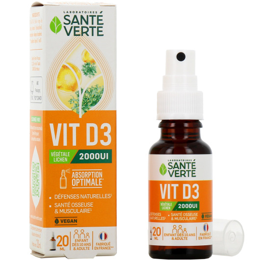 Santé Verte vitamine D végétale 2000 UI - Défenses immunitaires