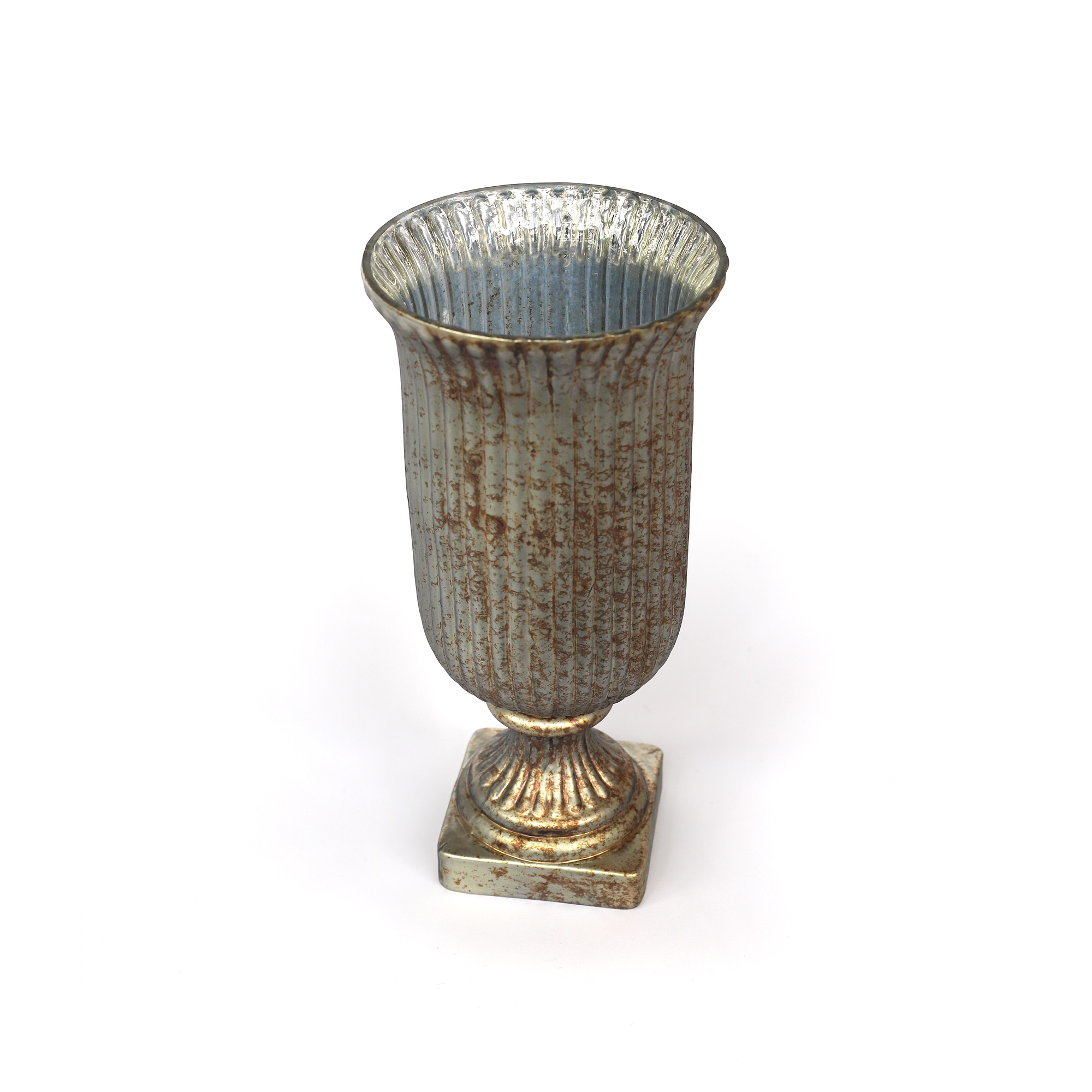 Glaspokal 'Eles' antik silber, H 32 cm, Ø 15 cm von fischer's lagerhaus