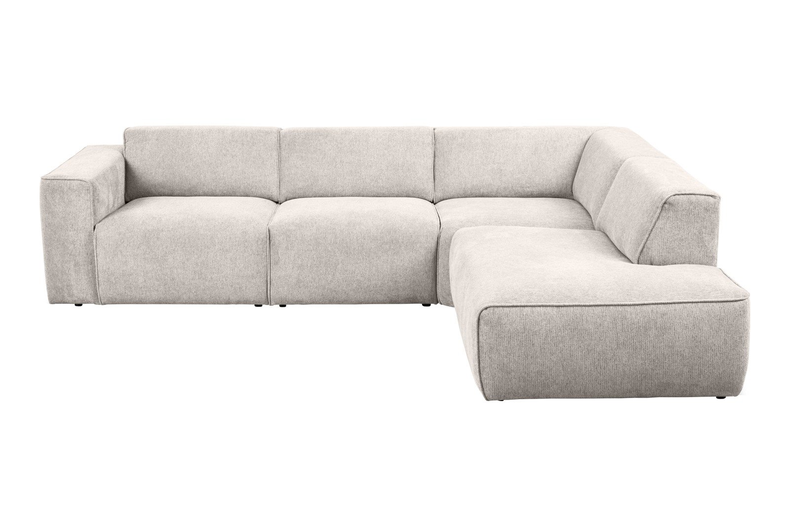 Enjoy hjørnesofa 2,5-seter åpen ende høyre i tekstil Mito 01 Antique White med sorte ben