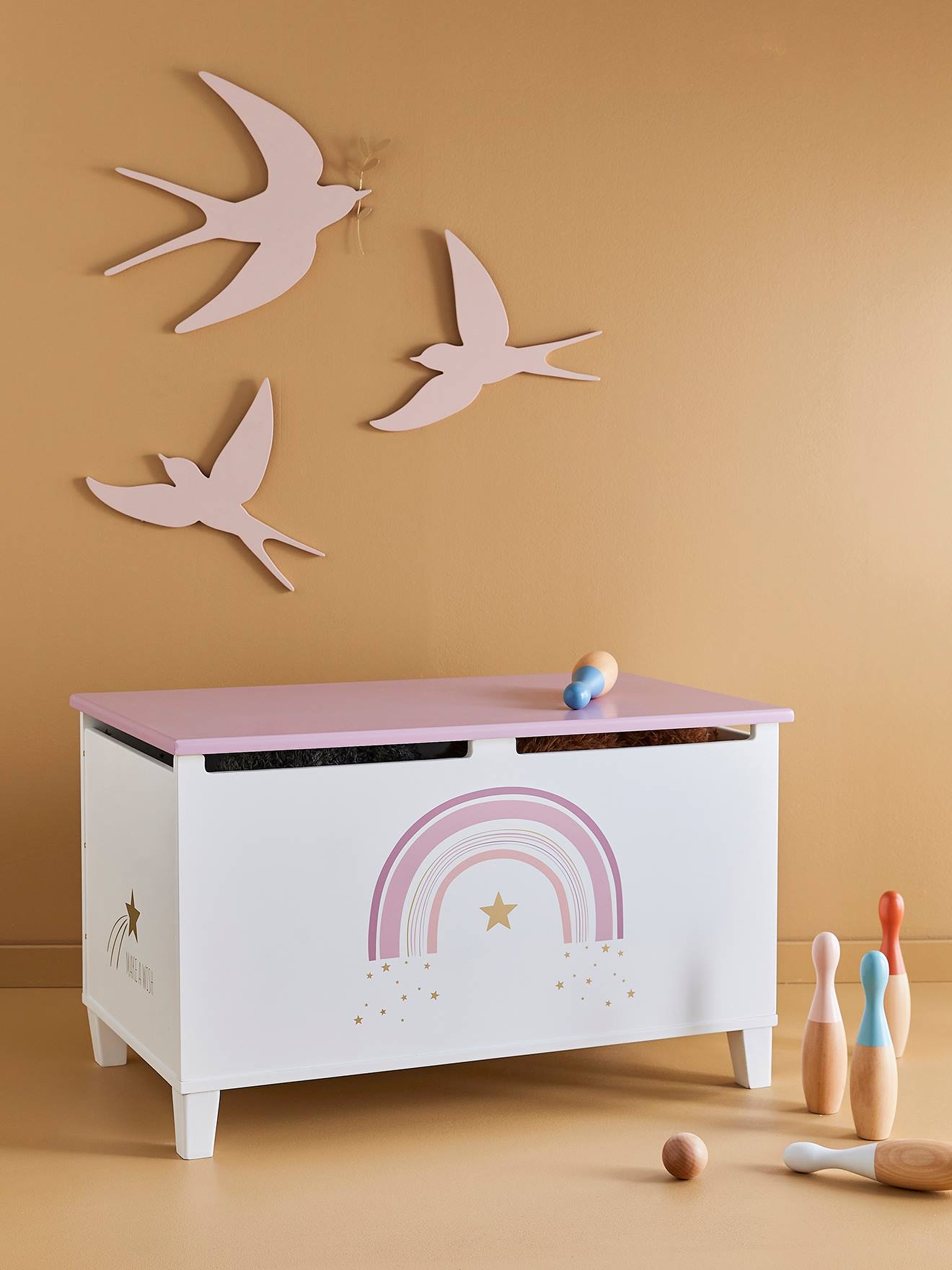 Estojo organizador Make a Wish, branco médio, liso com detalhes decorativos.