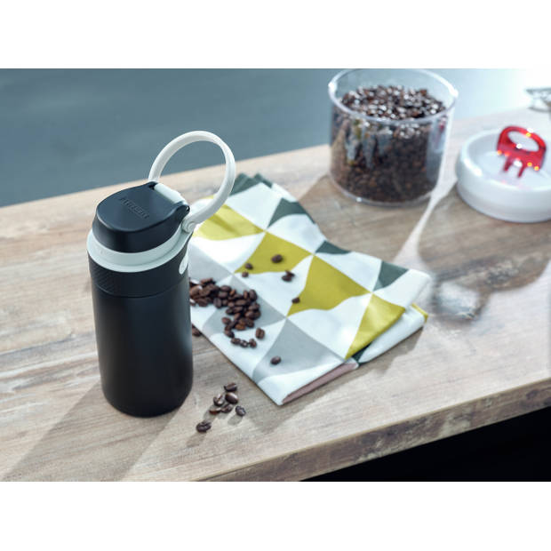 Leifheit Isoleerbeker Flip 350 ml zwart