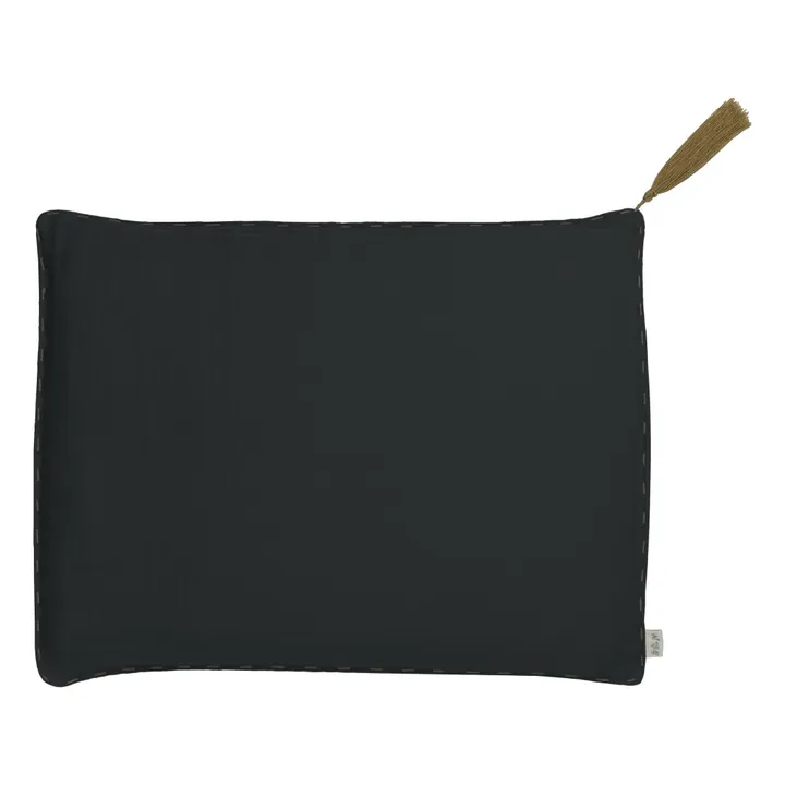Numero 74 Coussin rectangulaire en coton bio | Dark Grey S021