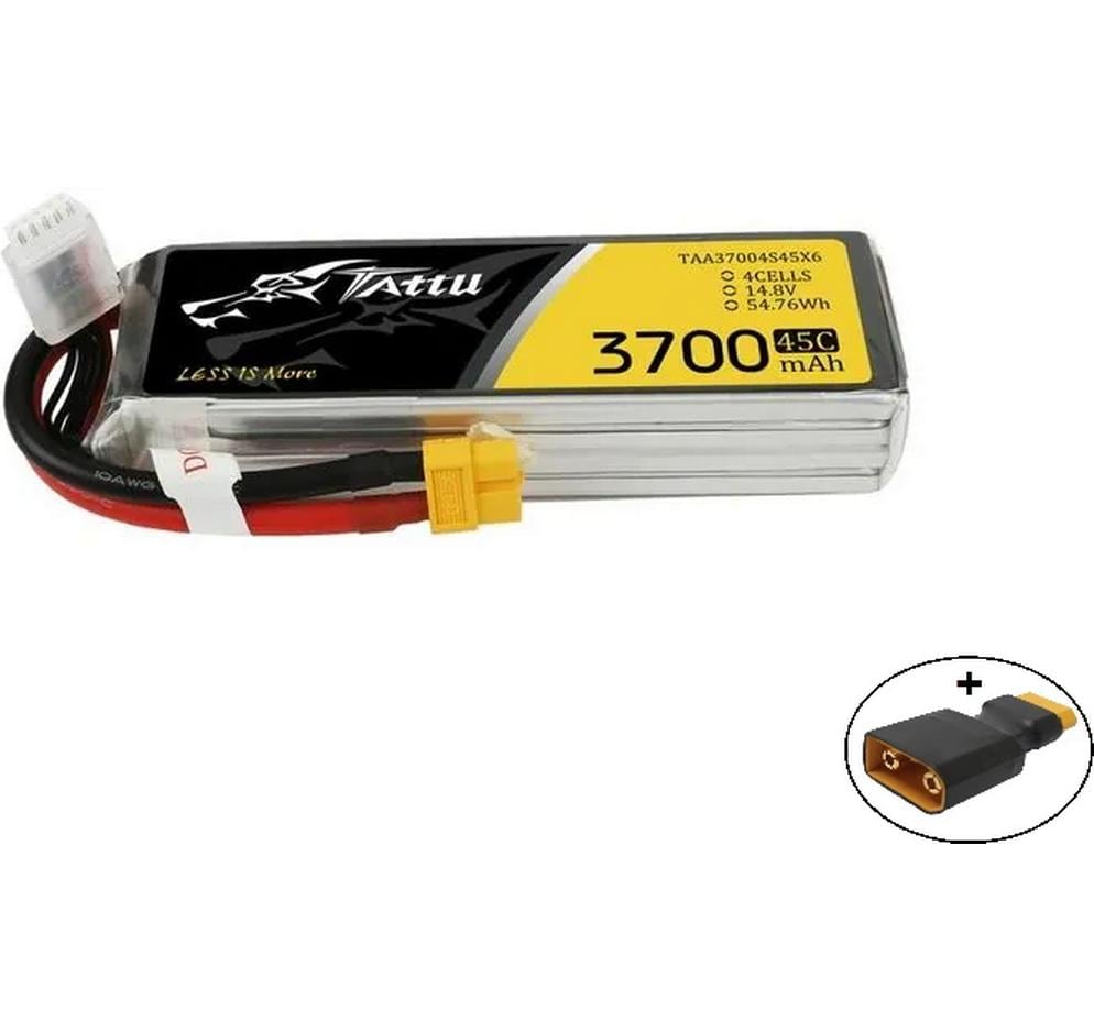 RC-Akku LiPo 3700 mAh 14.8 V 45C KITSoftcase 4S LiPo-Akku mit XT60 Stecker und Adapter