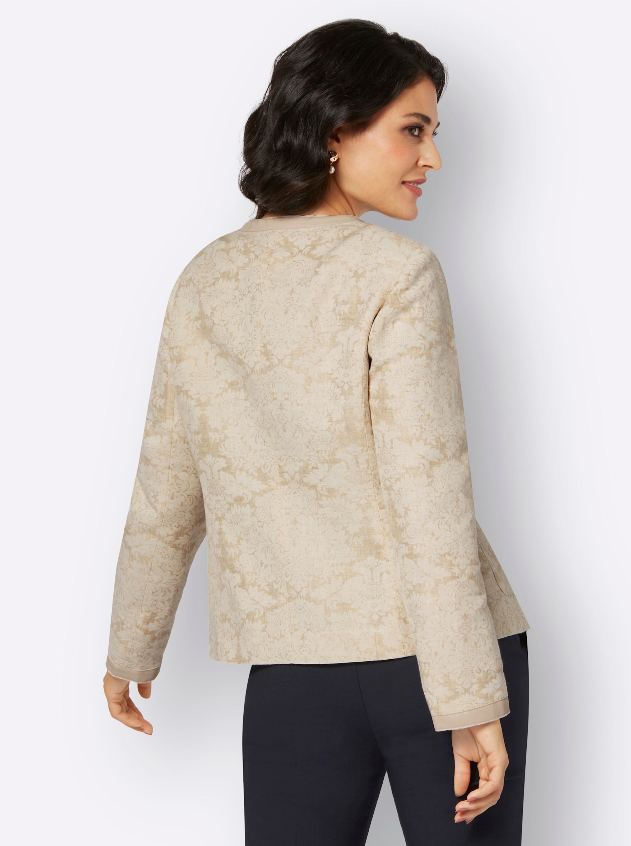 Blazer in champagner-schlamm-gemustert