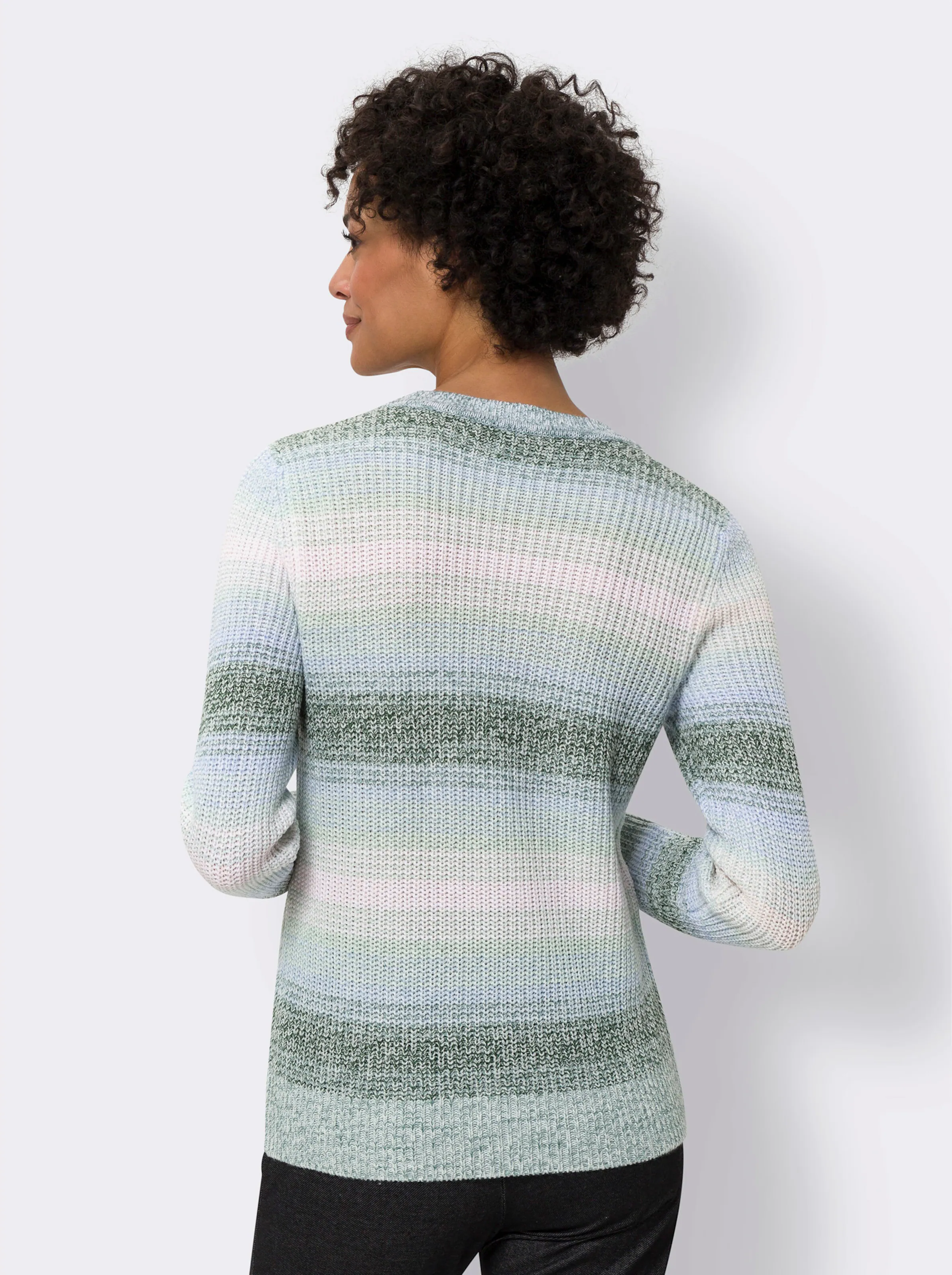 Langarm-Pullover mit Streifen-Muster