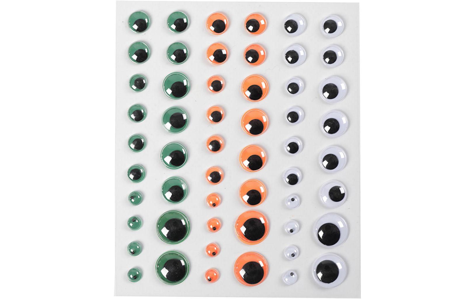 Wackelaugen 54 Stück, 6 + 8 + 10 + 12 + 15 mmWackelaugen