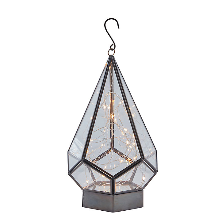 Terrarium métal noir 28 cm LED blanc chaud