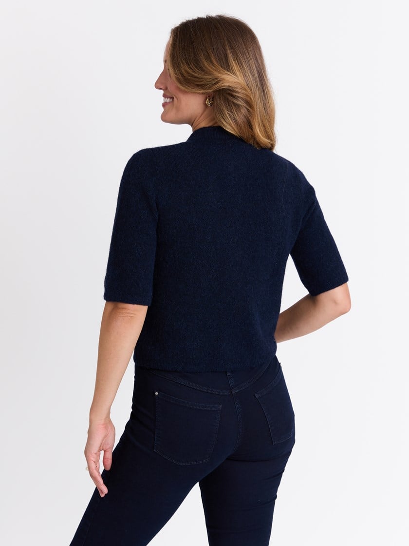 Frida kortermet cardigan Navy Blazer