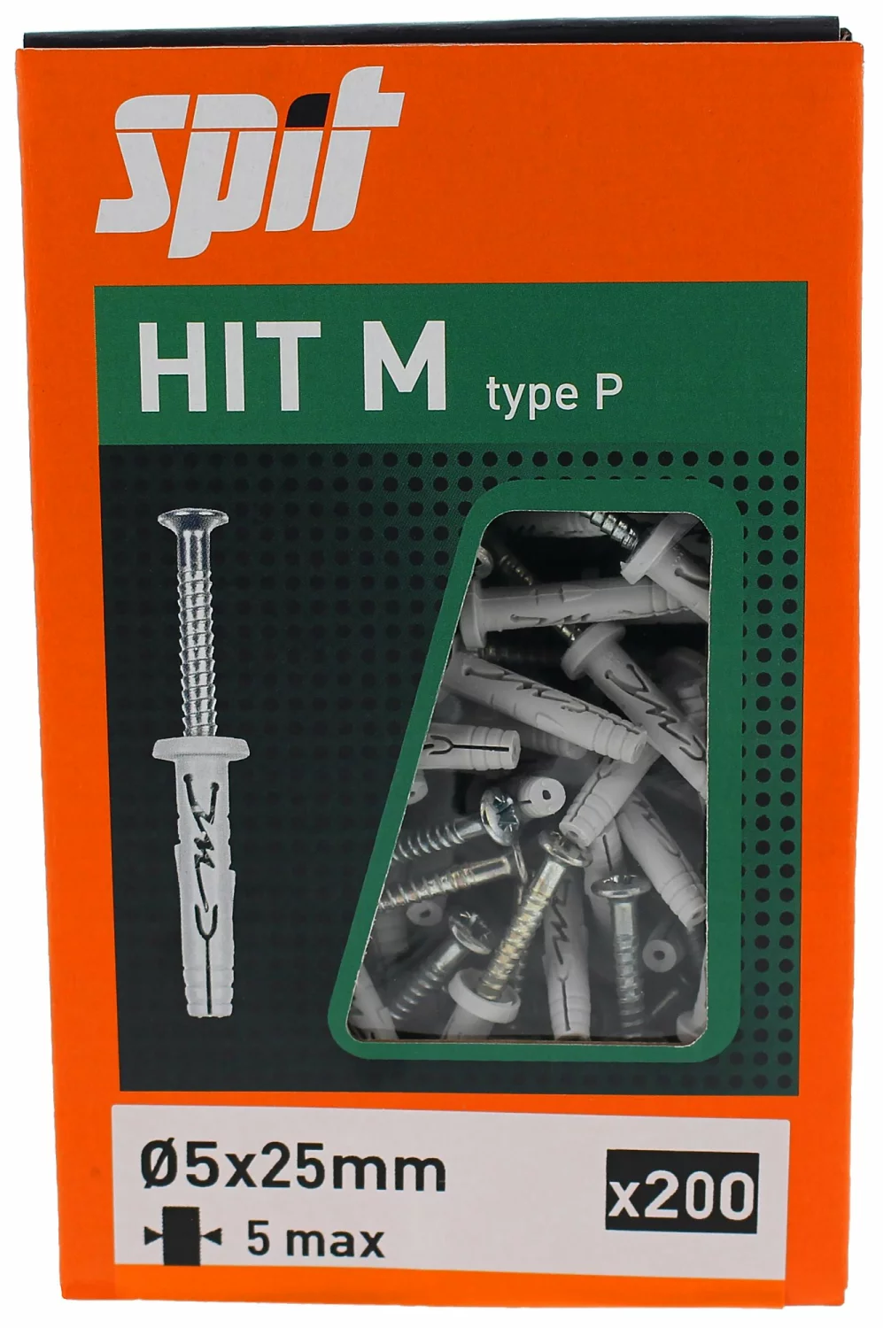 Spit 050116 Hit M Slagplug met kraag - 5x25/5 P (200st)