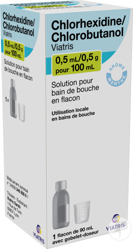 Viatris Chlorhexidine/Chlorobutanol 0,5ml/0,5g Pour 100ml Solution Pour Bain De Bouche Flacon 90ml