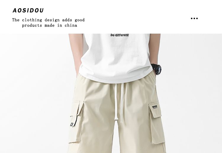 Bay Go Mall - Cargo shorts met middelhoge taille en letterlabel