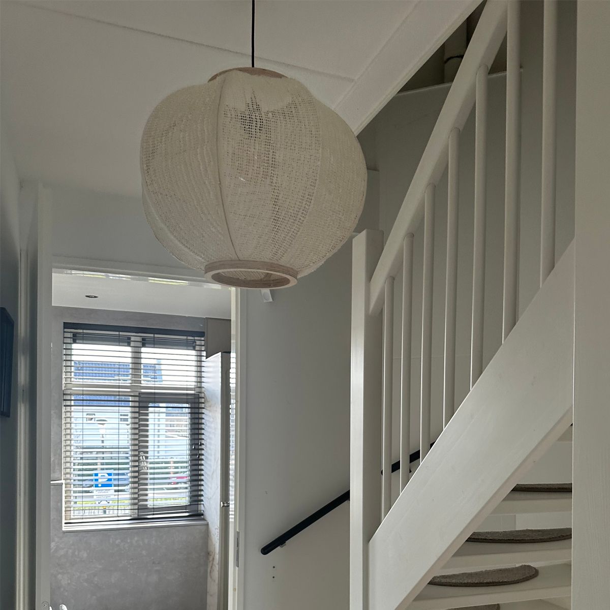 Oosterse hanglamp naturel stof 48 cm - Rob