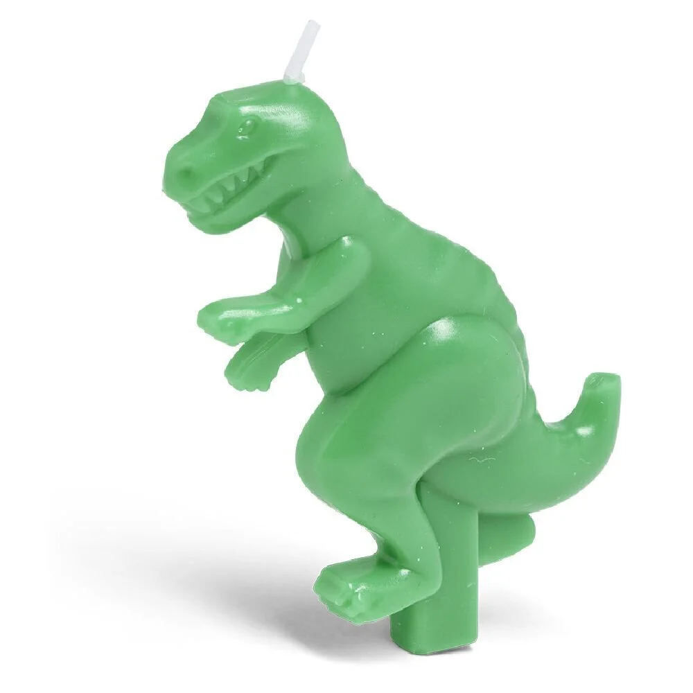 Bougie dinosaure vert H8cm