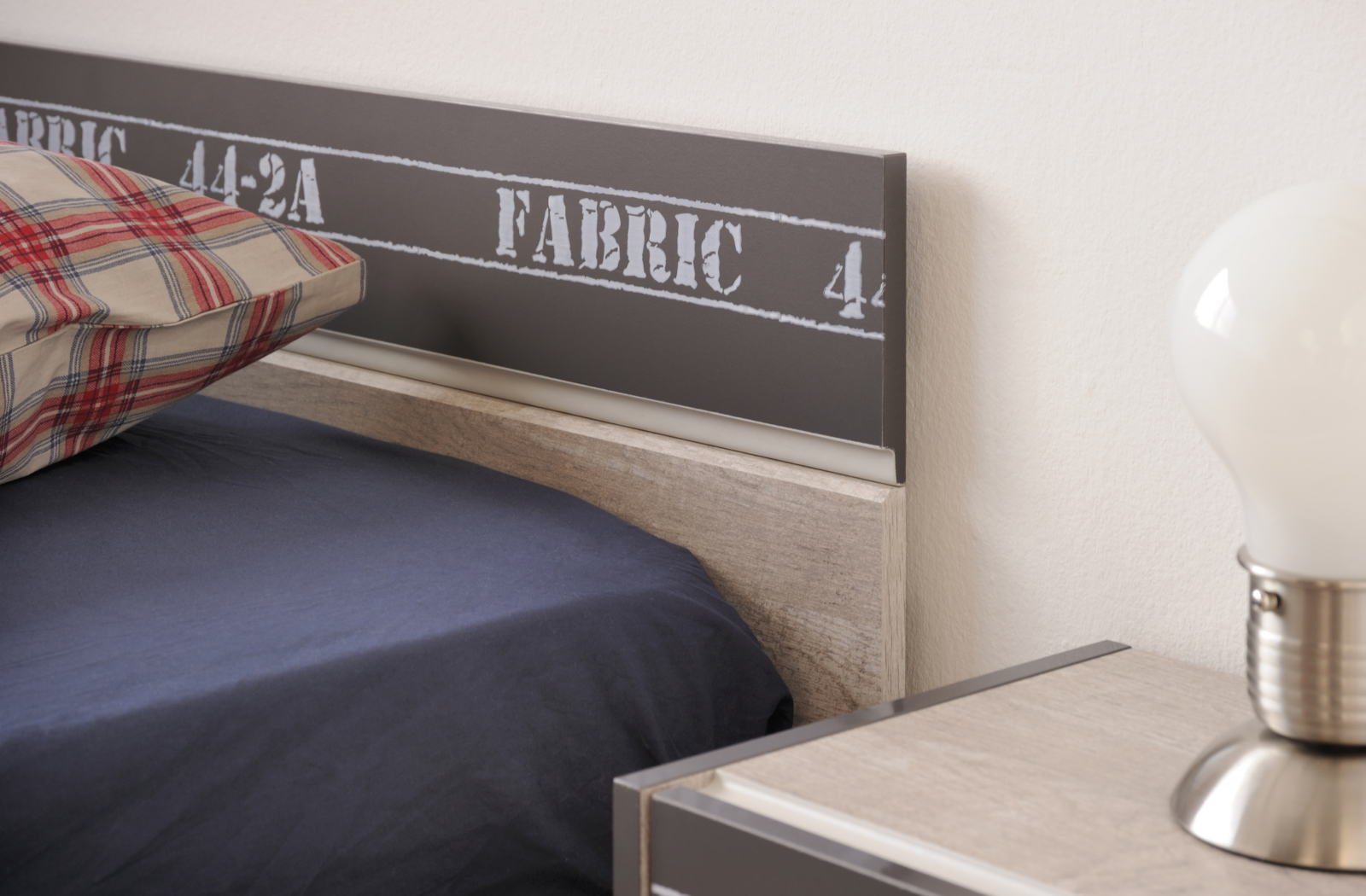 Bettgestell FABRIC 4 - Esche-grau Loft - 90x200 cm