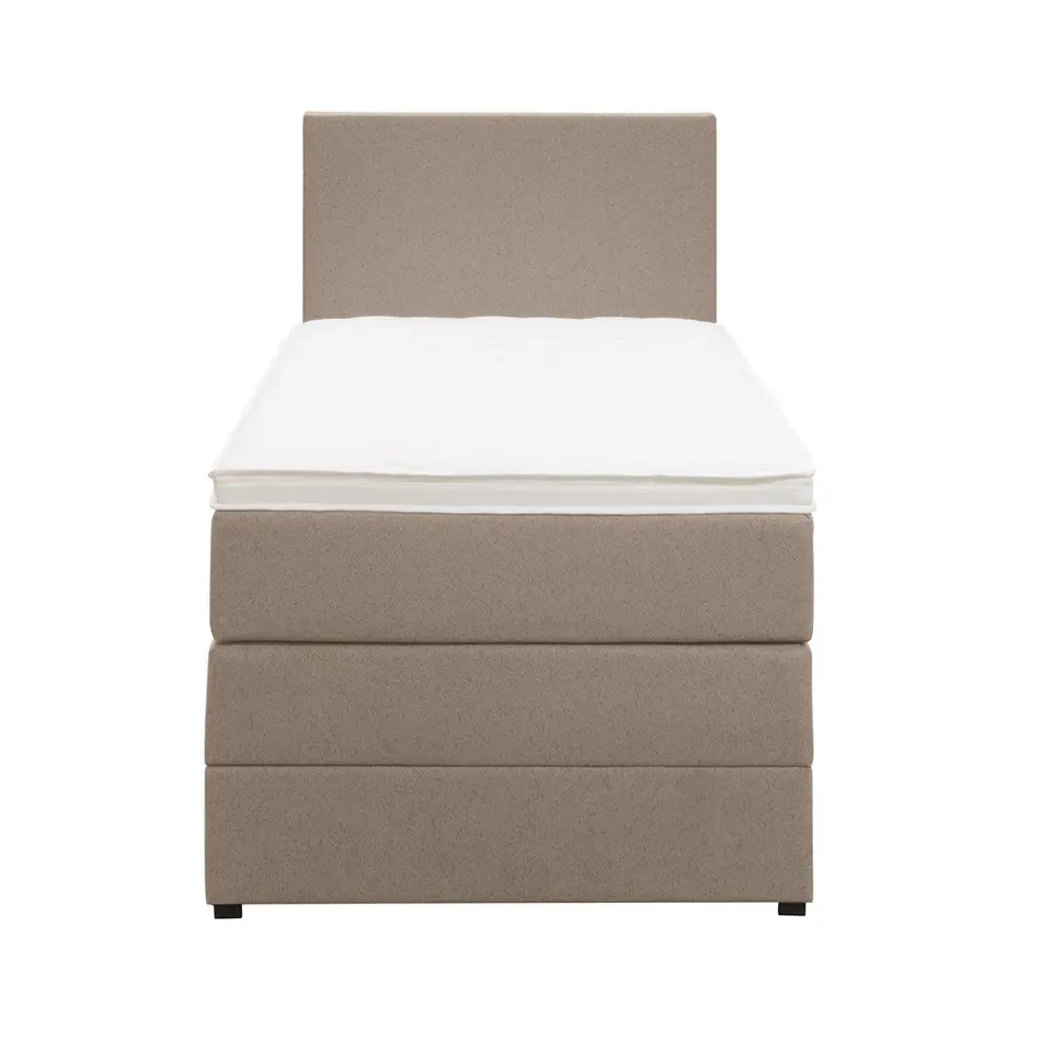 Boxspring met opbergruimte Liv egaal - beige - 90x200 cm