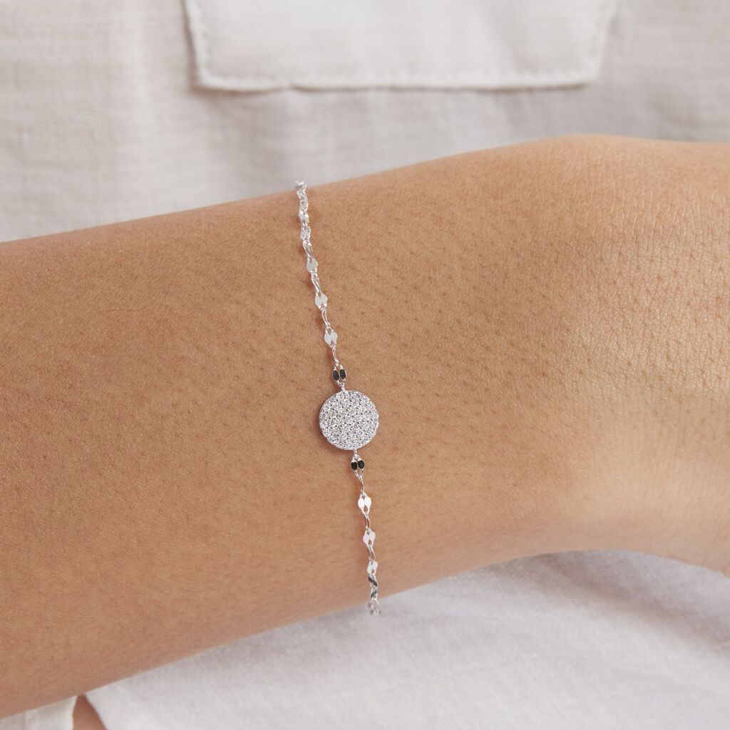 Bracelet Argent Blanc Turin Oxydes De Zirconium