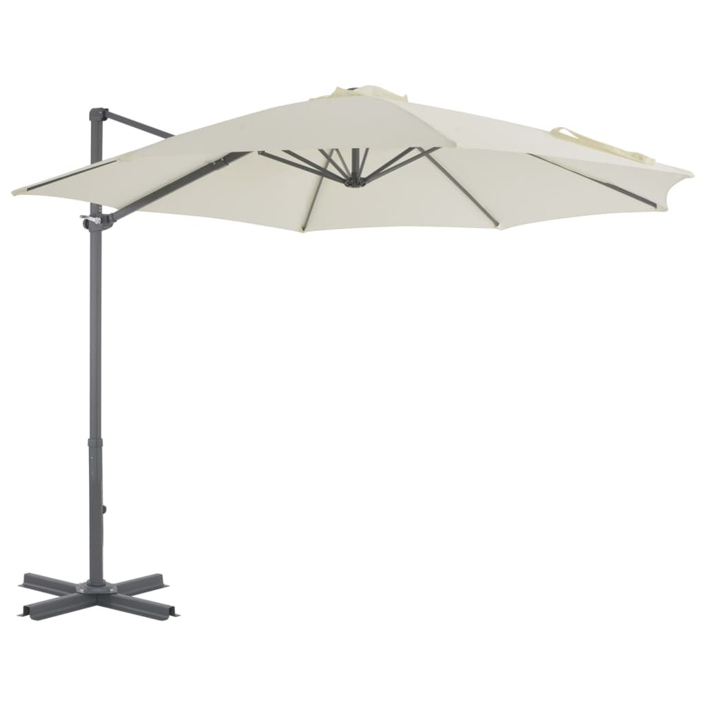 Parasol d'extérieur avec base portable diamètre 3 m sable