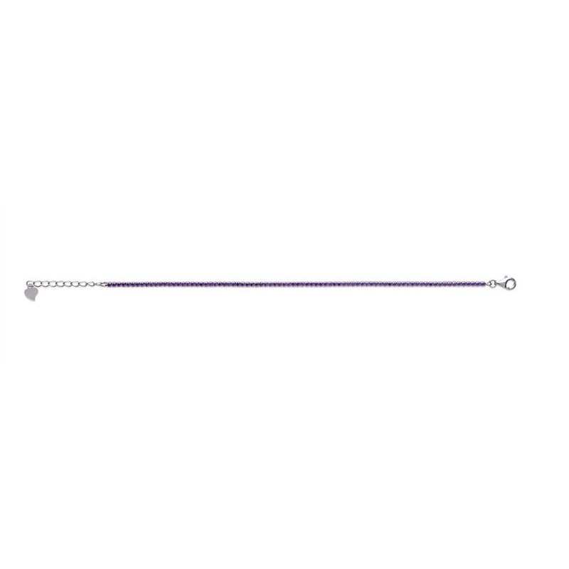 Bracelet Femme - Argent 925 - Oxyde de zirconium - Longueur : 18 cm