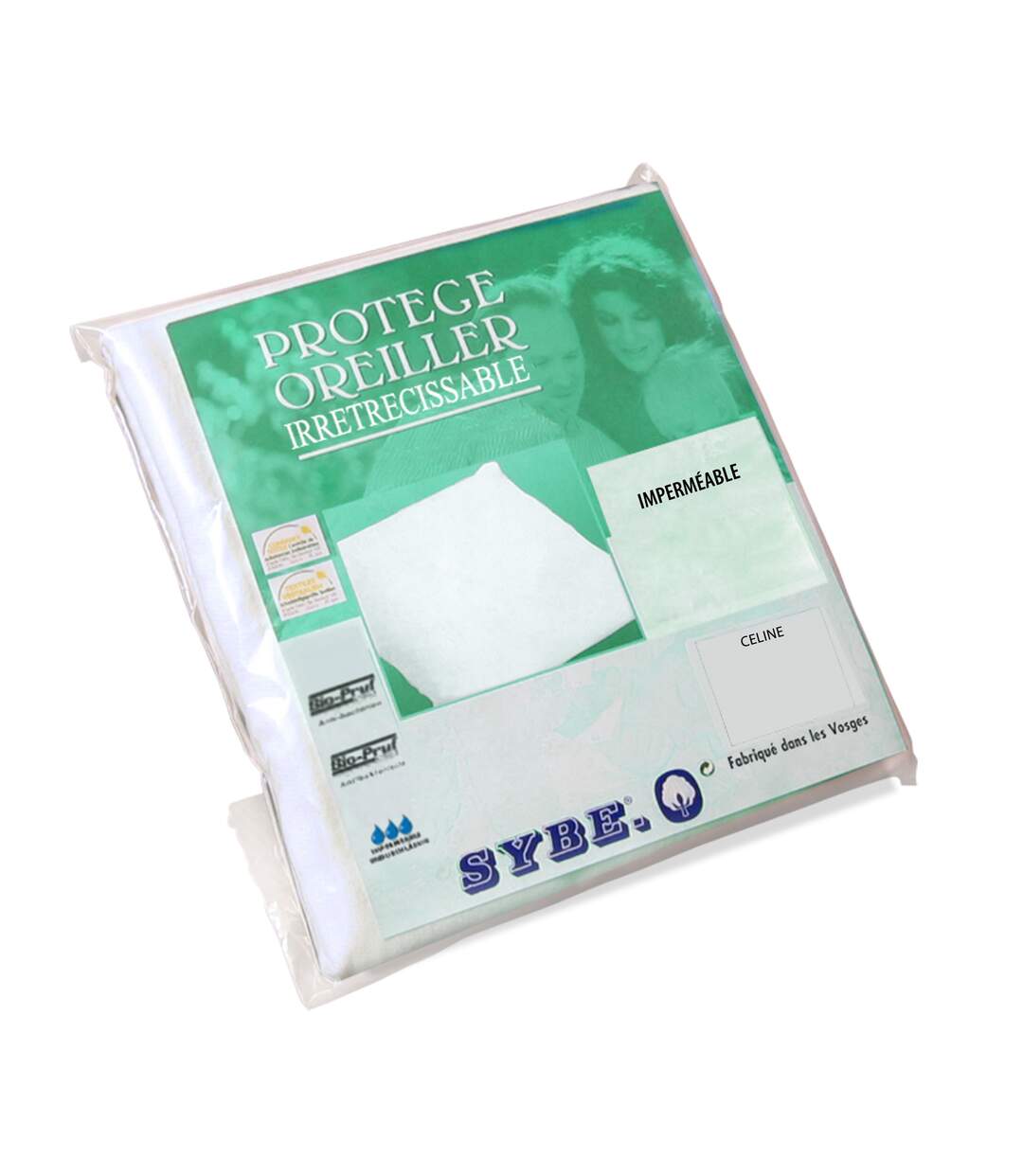 Housse de protection d'oreiller imperméable 60x60 cm Céline Blanc