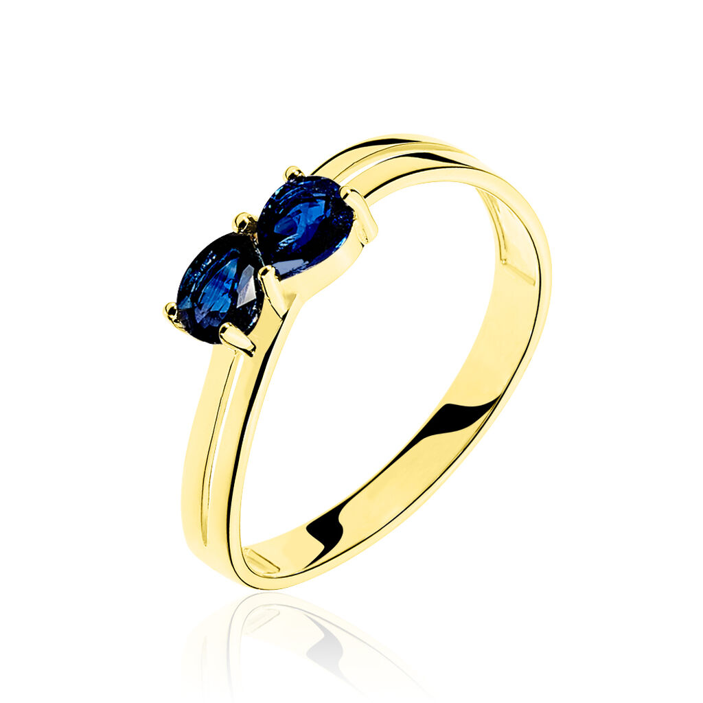 Bague Leila Or Bicolore Saphir