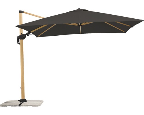 Schneider Rhodos Twist Woody parasol, 300 x 300 cm, H 264 cm, antraciet