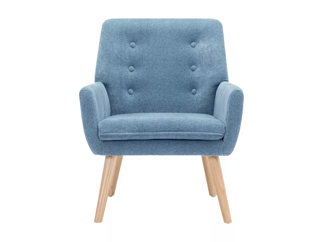 Fauteuil en tissu bleu SERINO