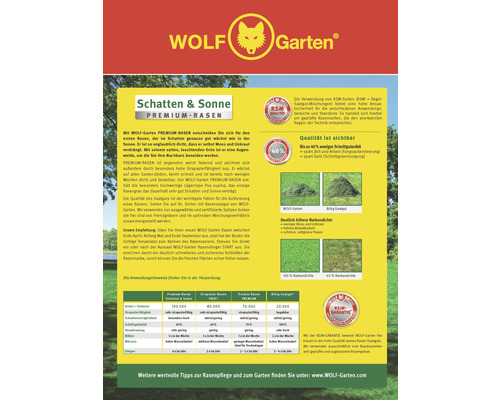 WOLF-Garten Premium Schaduw-Zon Gazonzaad 1 kg 50 m²
