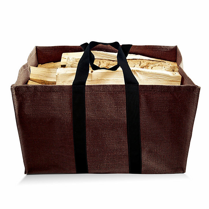 Sac à bûches en toile de jute chocolat 100 kg