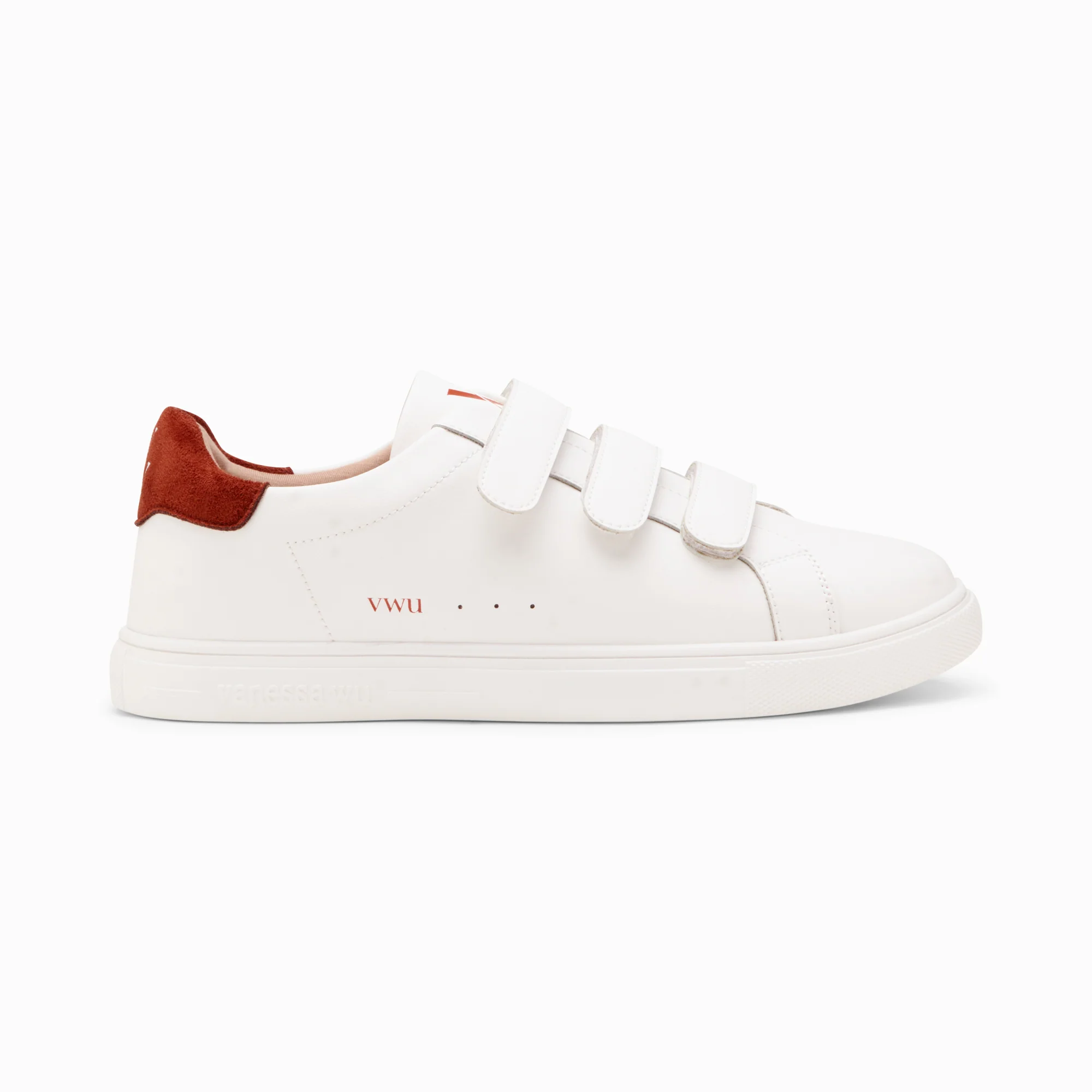 Sneakers-Baskets Nour blanc et marron à scratchs
