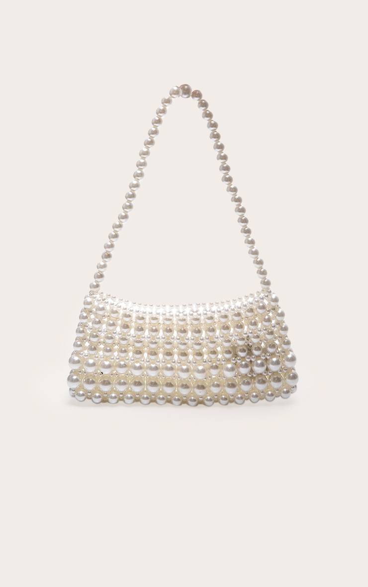 Blanc Sac À Bandoulière En Perles