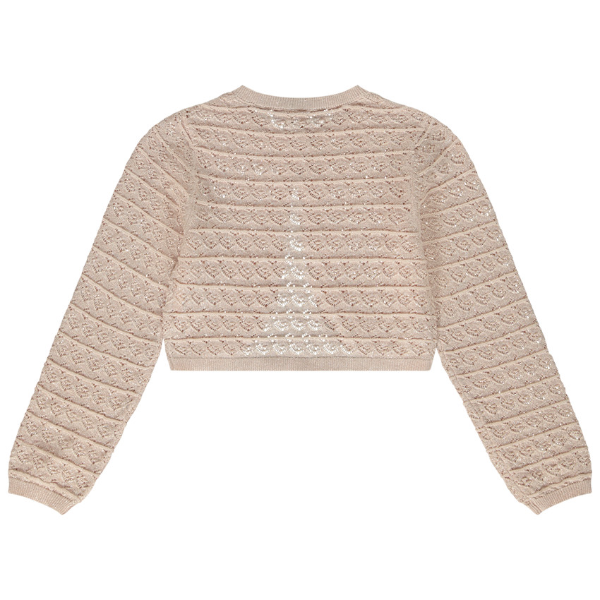Gilet boléro en tricot ajouré et brillant pour fille