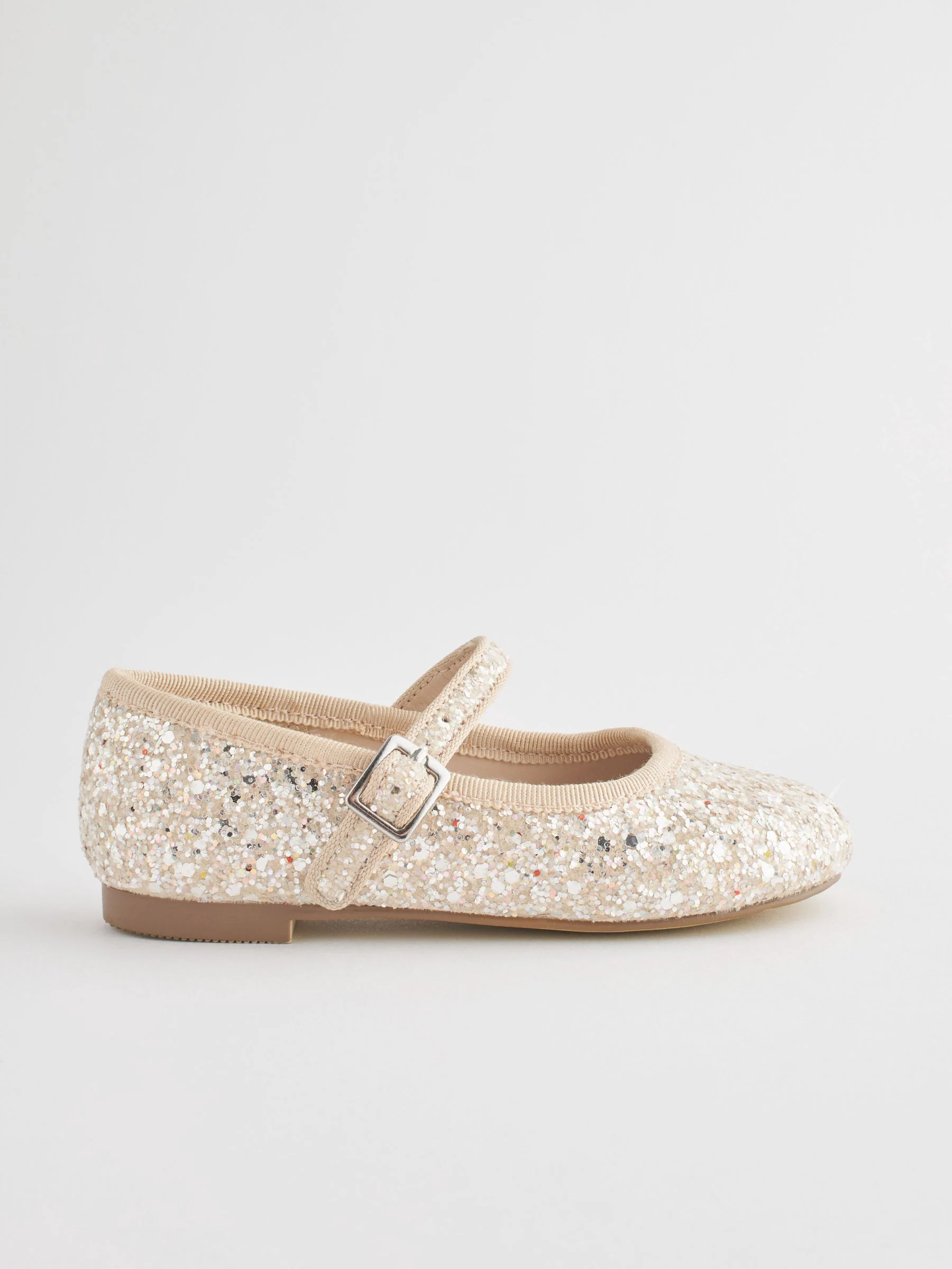 Ivoorkleurig met glitters - Mary Jane gelegenheidsschoenen voor bloemenmeisjes