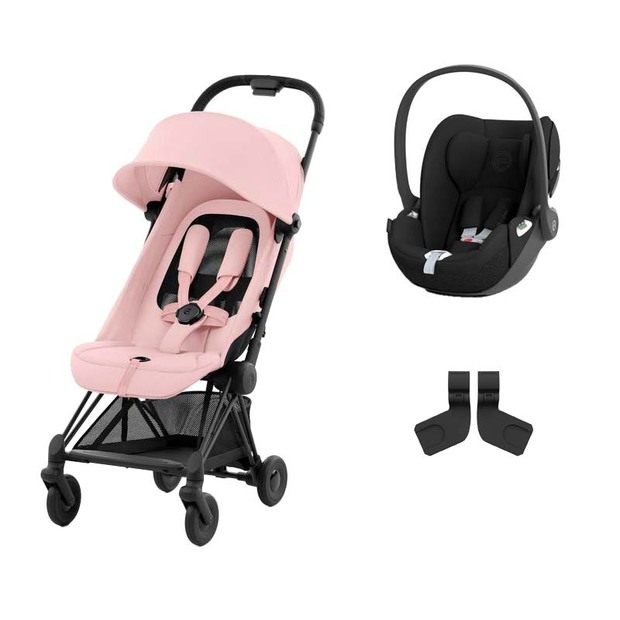 Poussette DUO Coya Matt Black Peach Pink + Cloud T Sepia Black - CYBEX