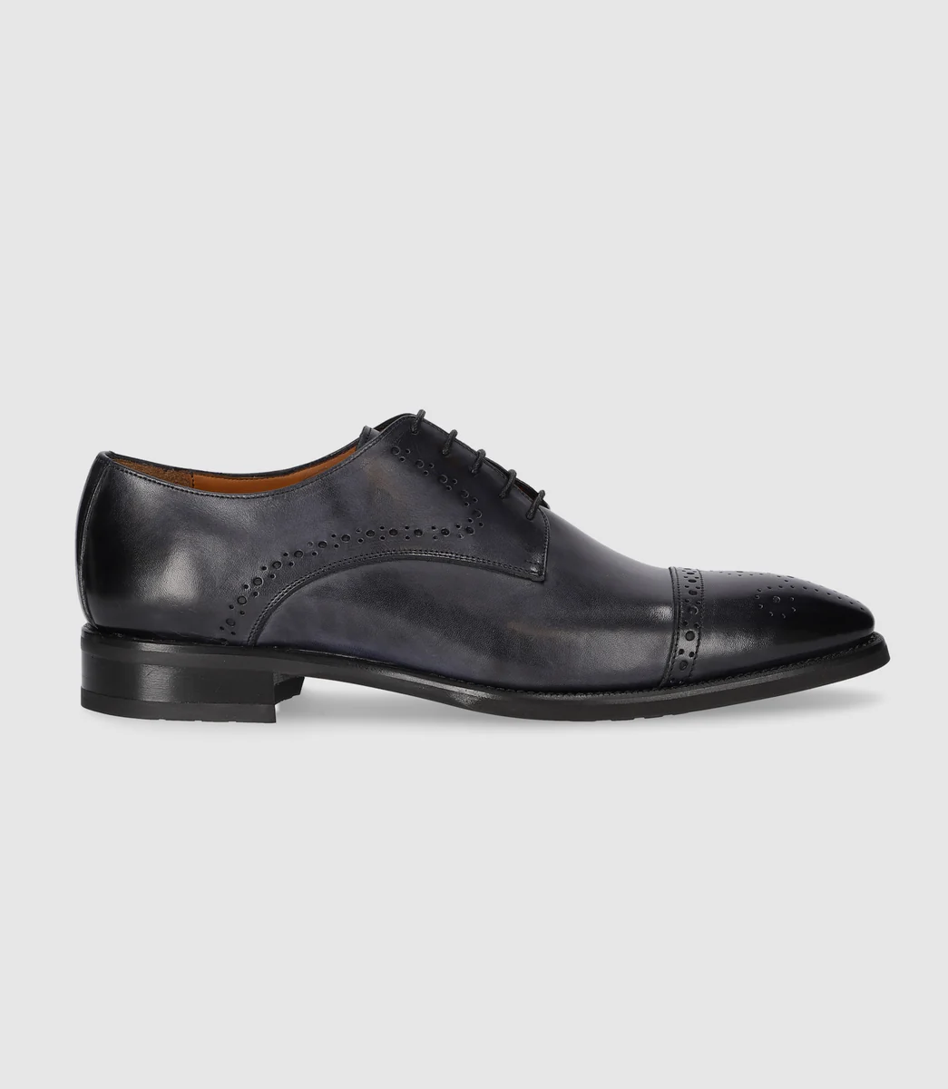 Derby couture en cuir anthracite OCTAVIO
