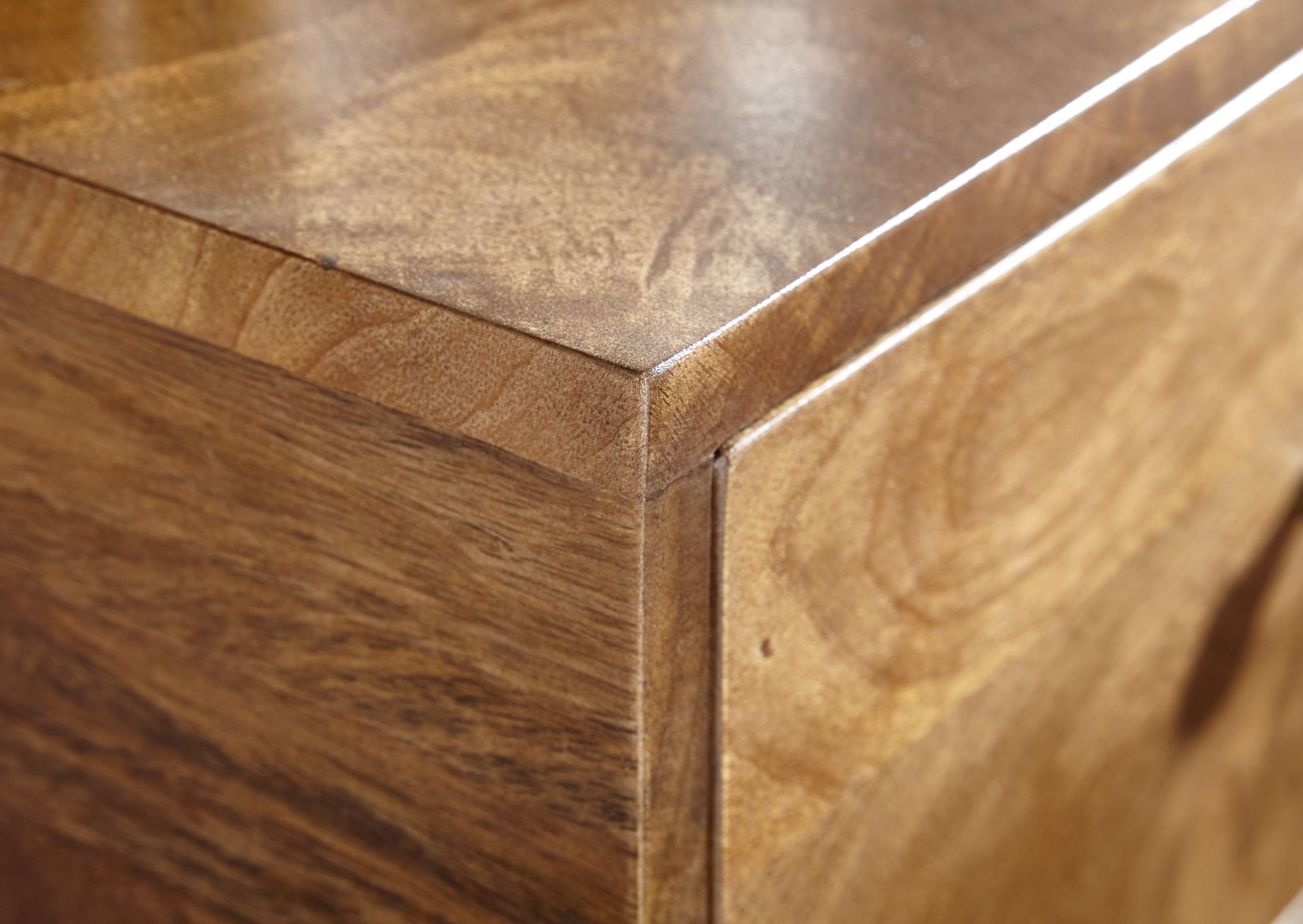 KADIMA DESIGN Nachttisch Mango Massivholz/Metall, Industrial-Stil, Boxspringbett-kompatibel, Geräumige Schublade