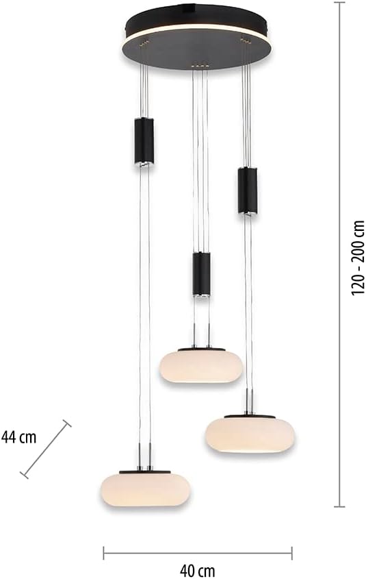 Paul Neuhaus LED Pendelleuchte aus Glas, Q Etienne Smart Home, CCT Lichttemperaturwechsel, höhenverstellbar, Fernbedienung…