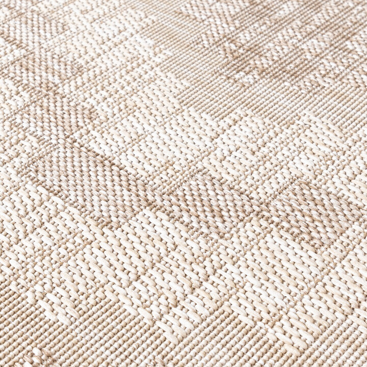 Rond jute buitenkleed - Atlas Diamond Bruin/Creme