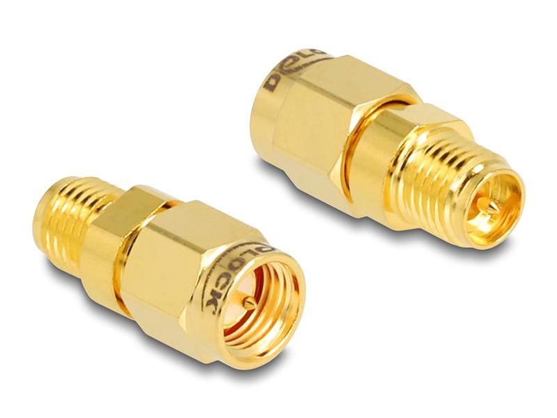 Delock Antennenadapter RP-SMA Buchse (f) - SMA Stecker (m) Delock Adapter RP-SMA Buchse zu SMA Stecker