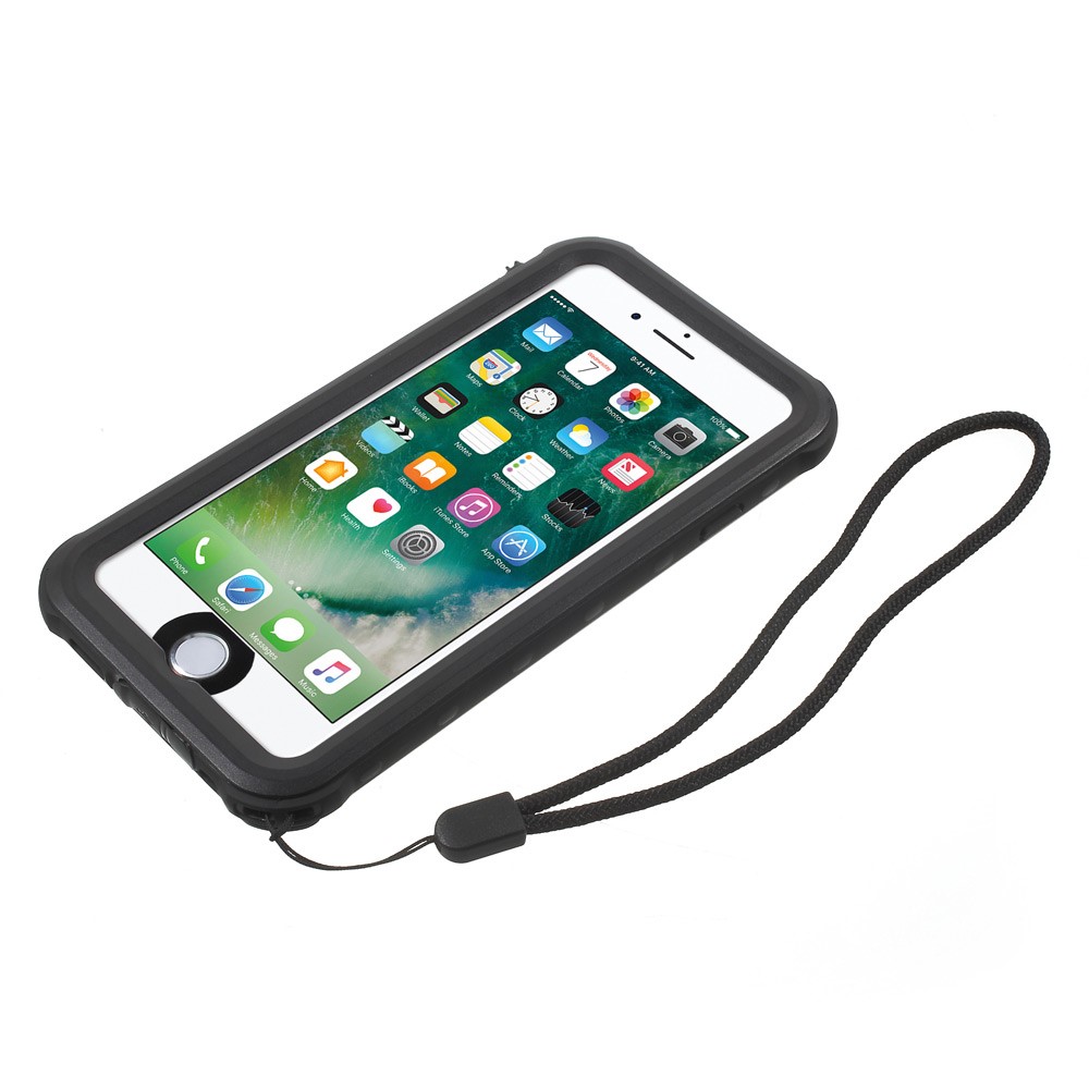 iPhone SE (2022 / 2020) 8 / 7 Wasserfeste Outdoor Schutz Hülle mit Touch-ID - Schwarz