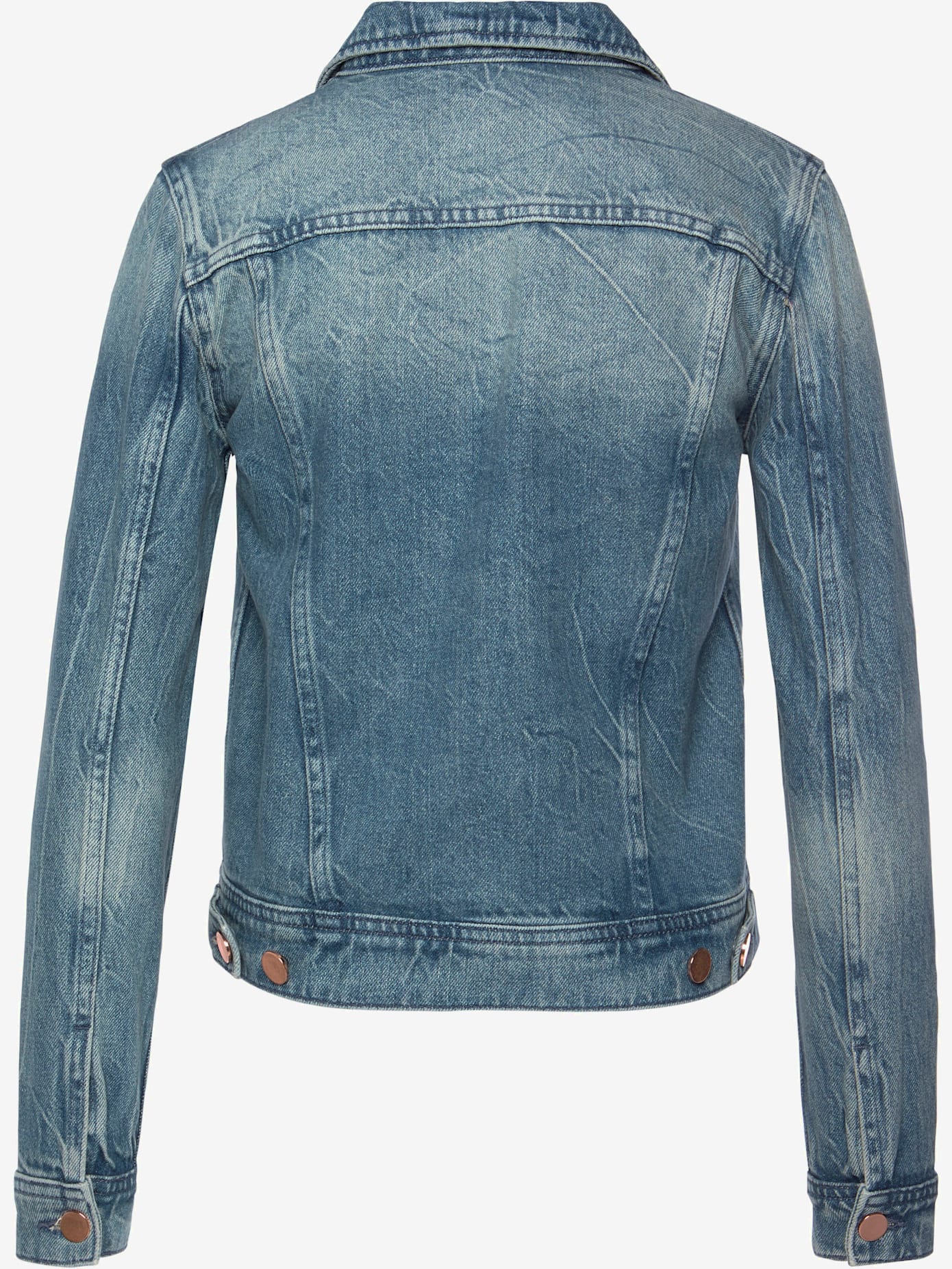 Veste en jean boutons couleur or rose