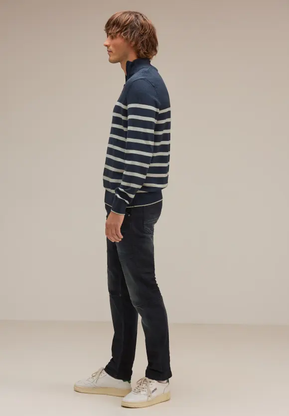 Troyer mit Streifenmuster - cosy blue ink