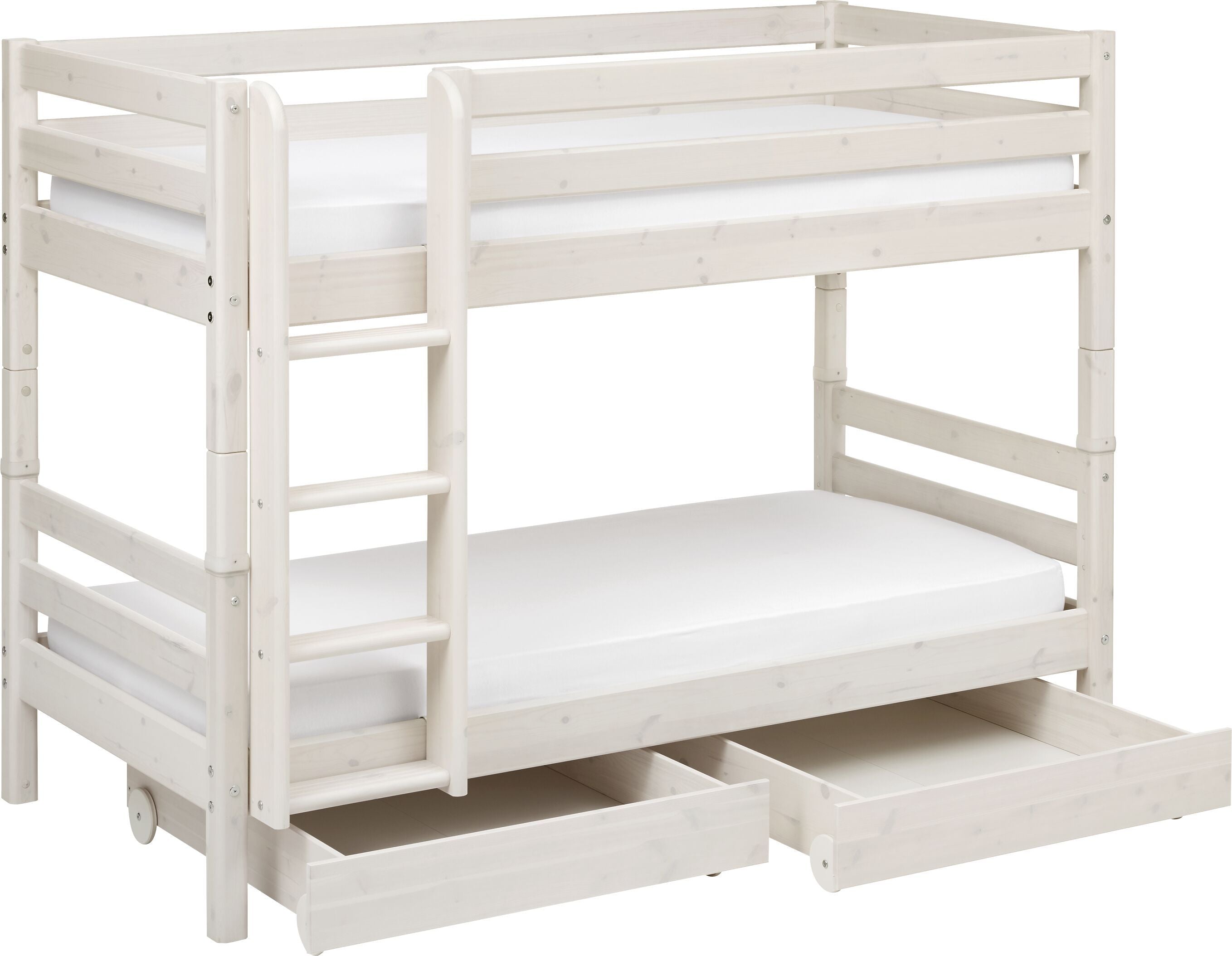 Flexa CLASSIC Etagenbett - White Wash / B: 110.0 cm x T: 210.0 cm x H: 154.0 cm