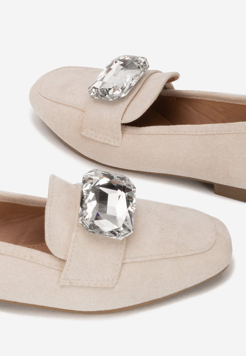 Mocassins en daim beige Olimia