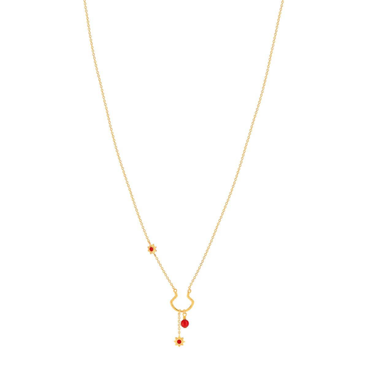 Collier MATY Or 375 jaune corail imitation 45 cm